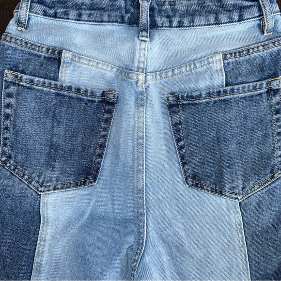 PacSun Women’s Two Tone Patchwork Jeans Size 27 High Rise Straight Leg - Picture 4 of 9
